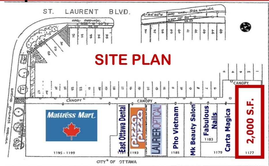 1171-1195 St Laurent Blvd, Ottawa, ON for lease Site Plan- Image 1 of 1