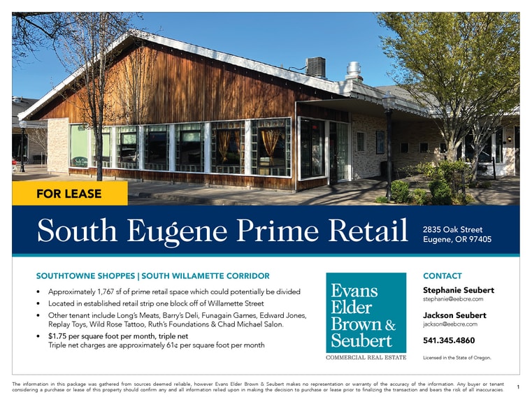 2835 Oak St, Eugene, OR for lease - Building Photo - Image 2 of 4