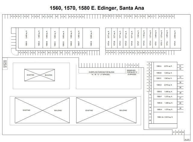1580 E Edinger Ave, Santa Ana, CA for lease - Site Plan - Image 3 of 3
