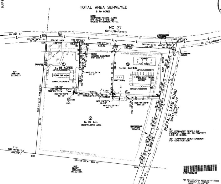 58 Buffalo Lake Rd, Sanford, NC for sale - Plat Map - Image 2 of 24