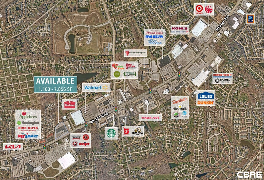 9201-9216 Mentor Ave, Mentor, OH for lease - Aerial - Image 2 of 3