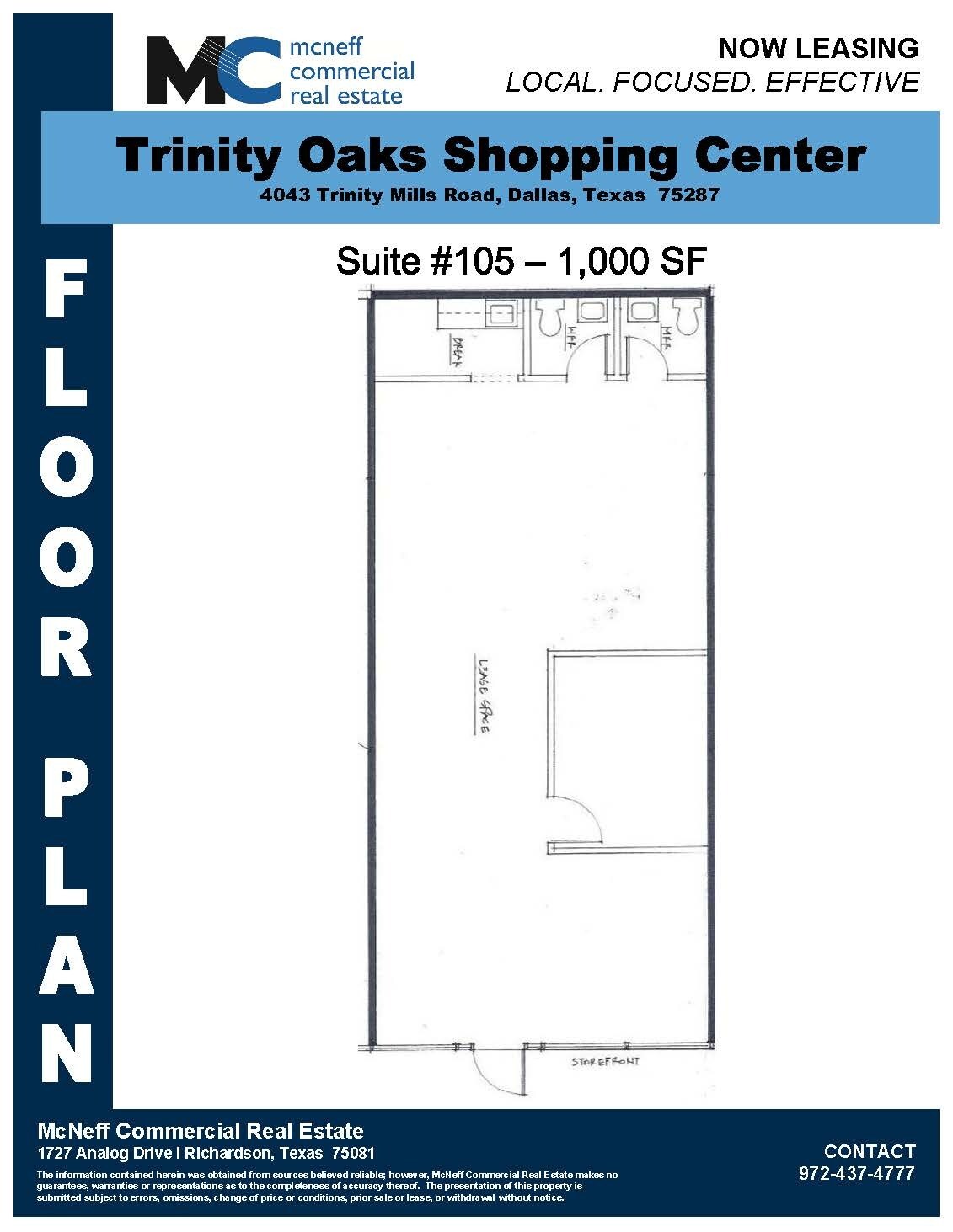 4043 E Trinity Mills Rd, Dallas, TX for lease Floor Plan- Image 1 of 1