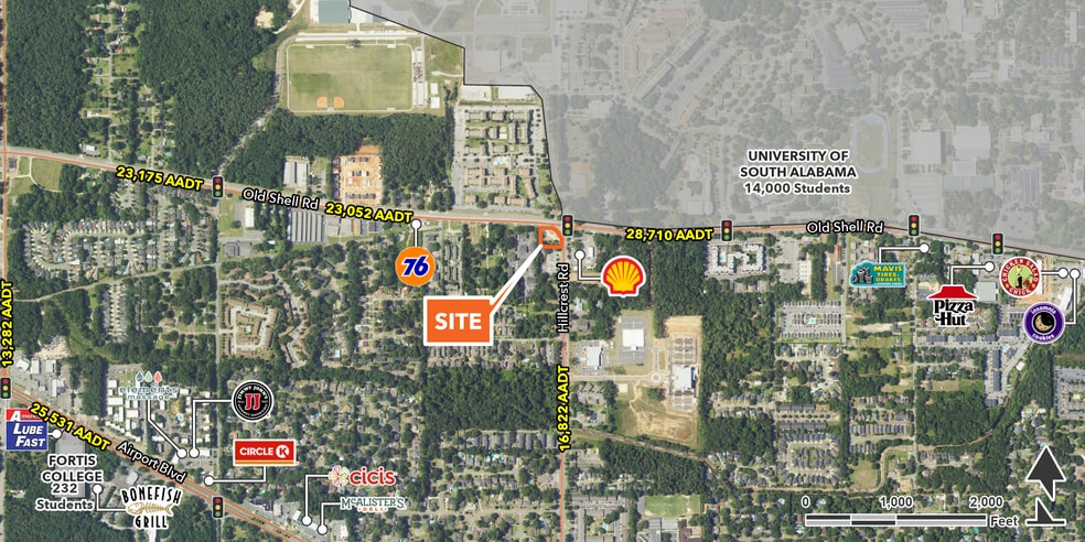 6401 Old Shell Rd, Mobile, AL for lease - Aerial - Image 2 of 2