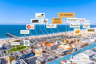 707 E Balboa Blvd, Newport Beach, CA - AERIAL map view