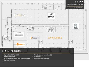 1377 The Queensway, Toronto, ON for lease Floor Plan- Image 1 of 1