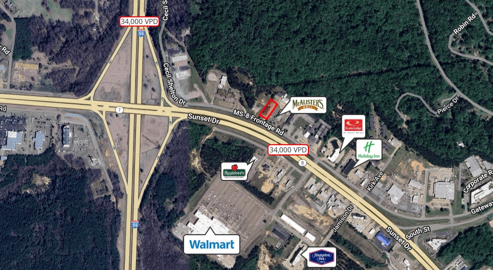 1660 Sunset Dr, Grenada, MS for sale - Aerial - Image 2 of 4