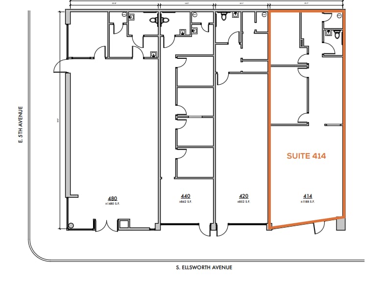 414-480 S Ellsworth Ave, San Mateo, CA for lease Floor Plan- Image 1 of 1