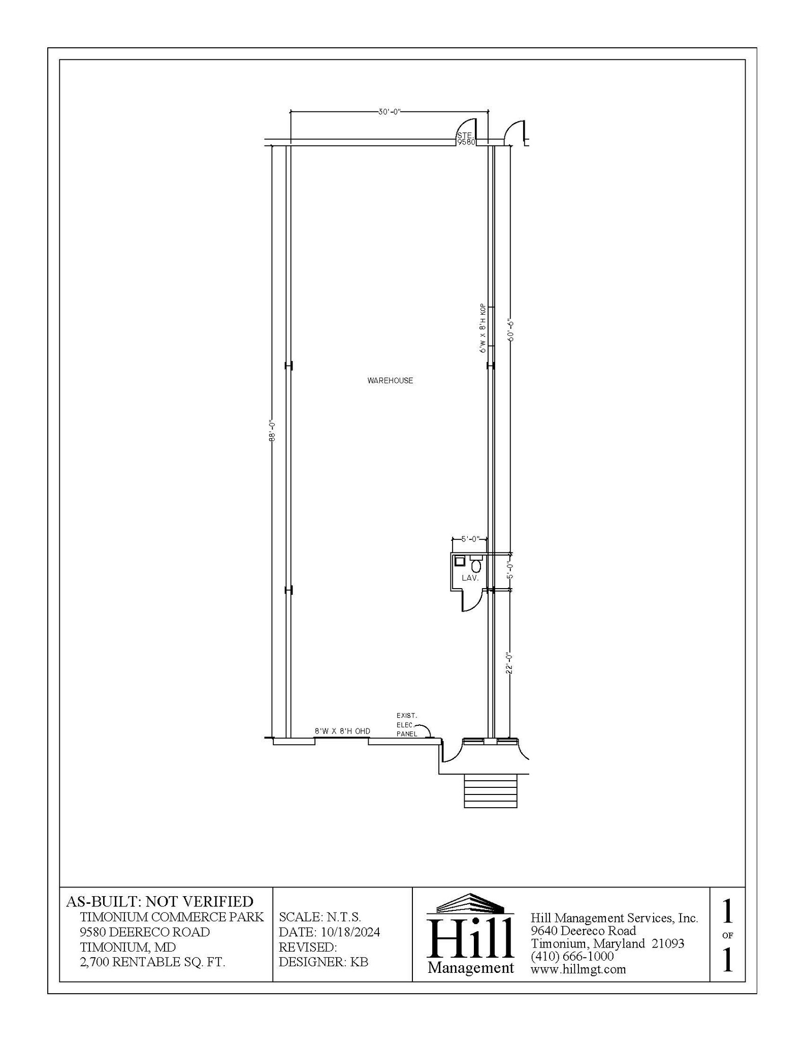 9554-9596 Deereco Rd, Timonium, MD for lease Floor Plan- Image 1 of 1