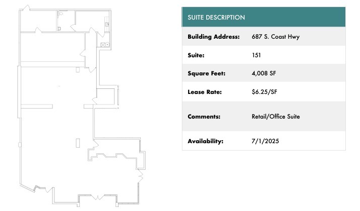 687 S Coast Highway 101, Encinitas, CA for lease Floor Plan- Image 1 of 1