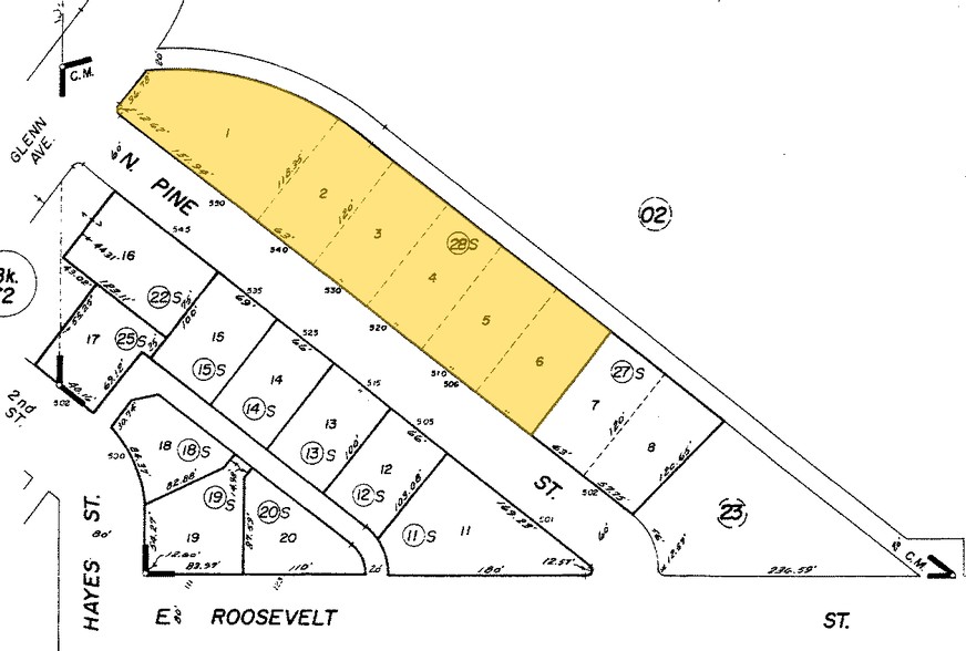 506-550 Pine St, Coalinga, CA for sale - Plat Map - Image 1 of 1