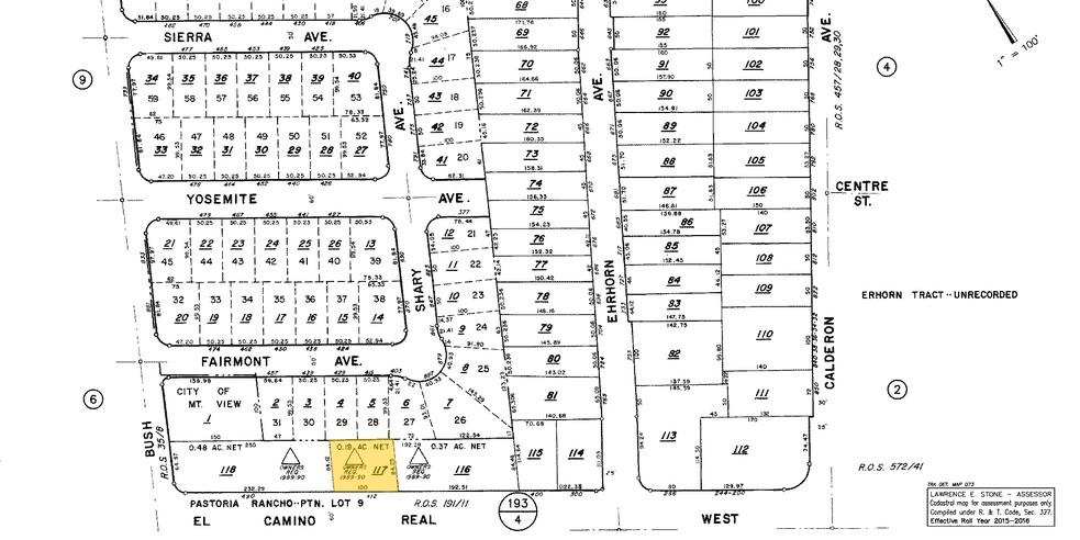 412 W El Camino Real, Mountain View, CA for sale - Plat Map - Image 3 of 9