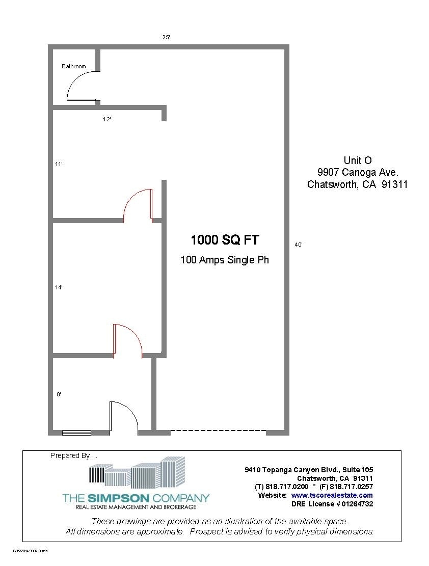 9907-9909 Canoga Ave, Chatsworth, CA for lease Floor Plan- Image 1 of 1