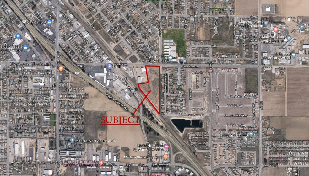 876 E Olive Ave, Madera, CA for lease - Aerial - Image 2 of 3