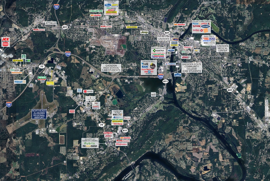 1708 W Grand Ave, Gadsden, AL for sale - Aerial - Image 1 of 4