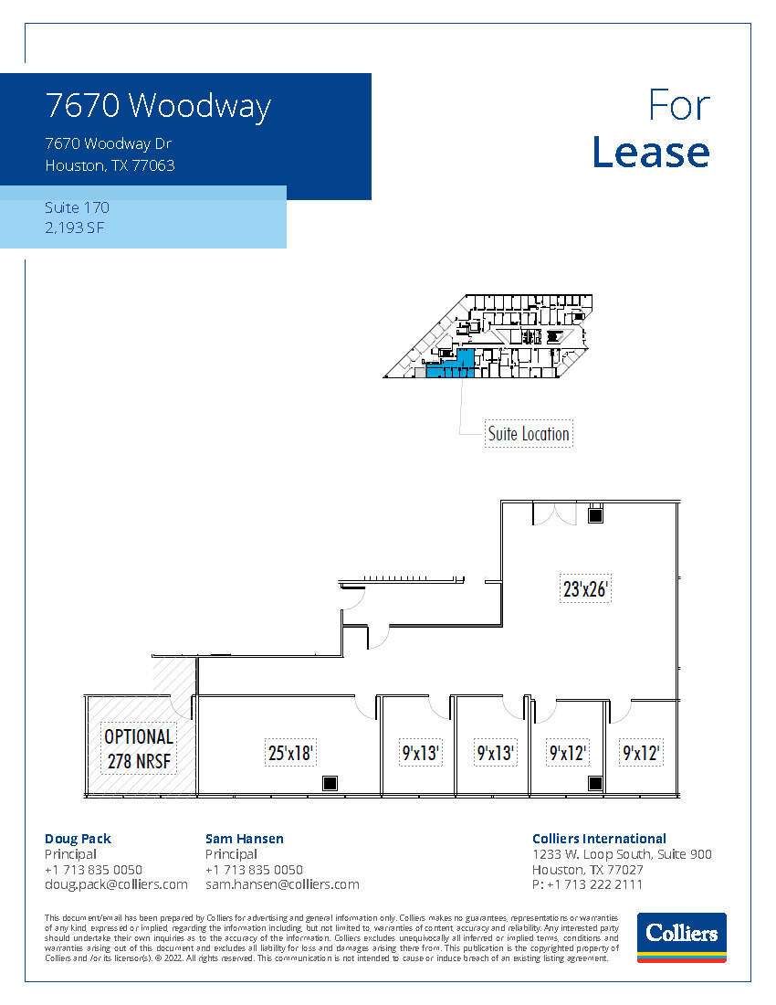 7670 Woodway Dr, Houston, TX for lease Floor Plan- Image 1 of 1