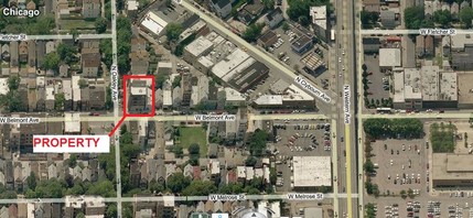 2301-3 W Belmont Ave, Chicago, IL - aerial  map view