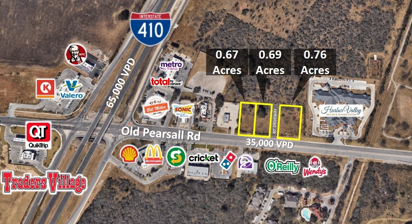 Old Pearsall Rd, San Antonio, TX 78242 3 Platted Pad Sites on Old