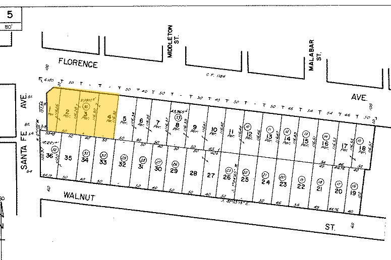 2402-2414 E Florence Ave, Huntington Park, CA for sale - Plat Map - Image 1 of 1