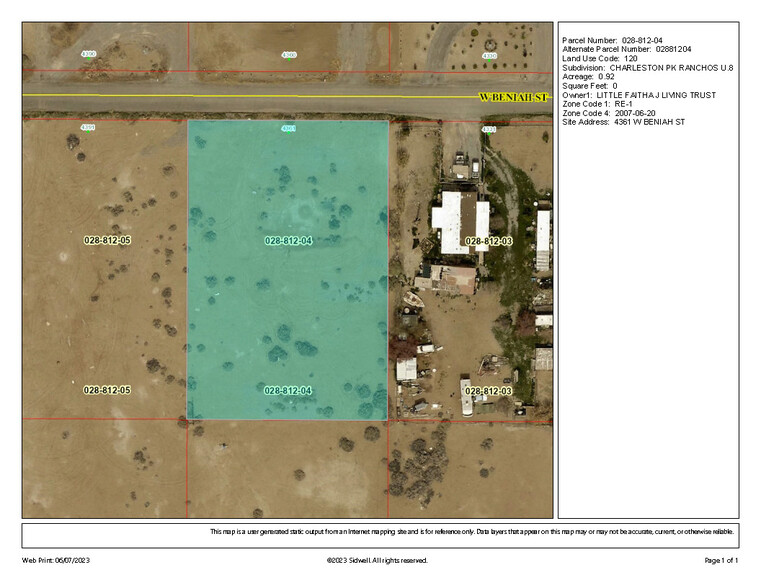 4361 Beniah st, Pahrump, NV for sale - Plat Map - Image 1 of 1