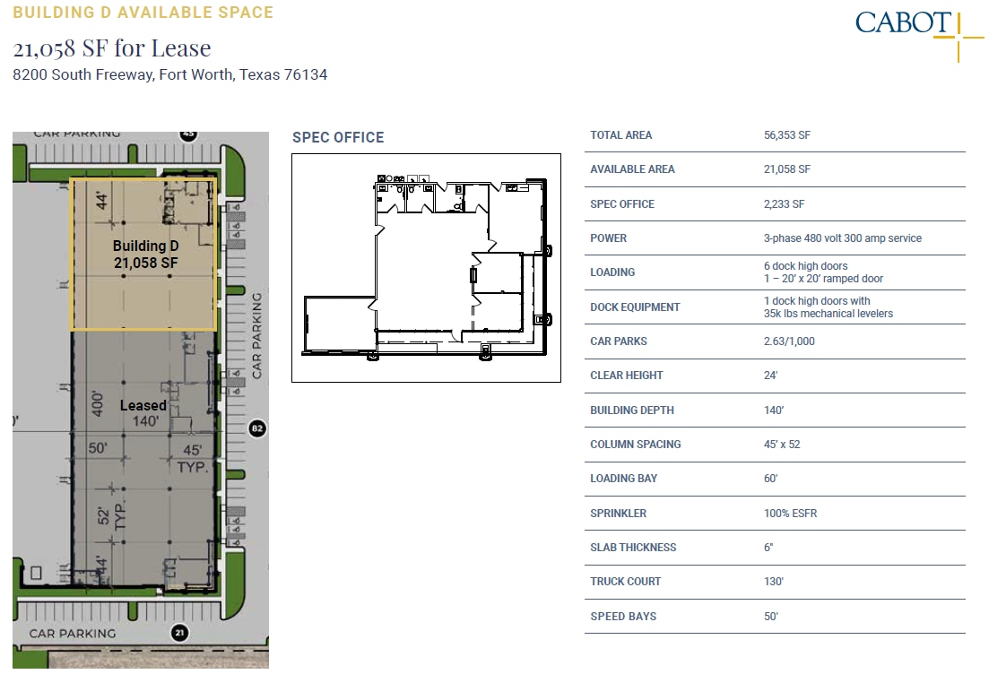 8300 South Freeway, Fort Worth, TX for lease Floor Plan- Image 1 of 1