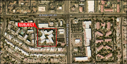 1255 W Baseline Rd, Mesa, AZ - aerial  map view