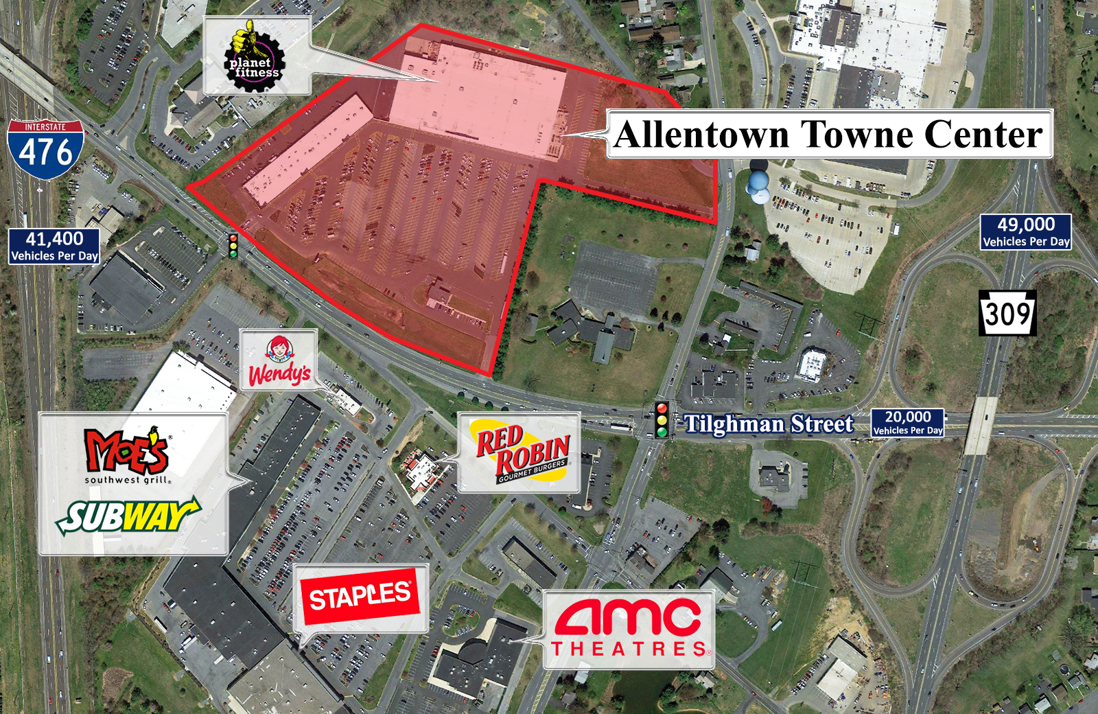 4701-4797 W Tilghman St, Allentown, PA for lease Aerial- Image 1 of 3