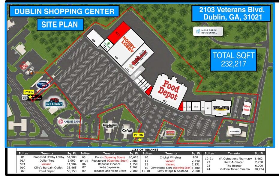 2101-2103 Veterans Blvd, Dublin, GA for lease - Site Plan - Image 1 of 6