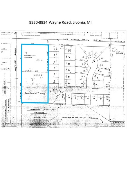 8830-8834 Wayne Rd, Livonia, MI for lease - Plat Map - Image 1 of 1