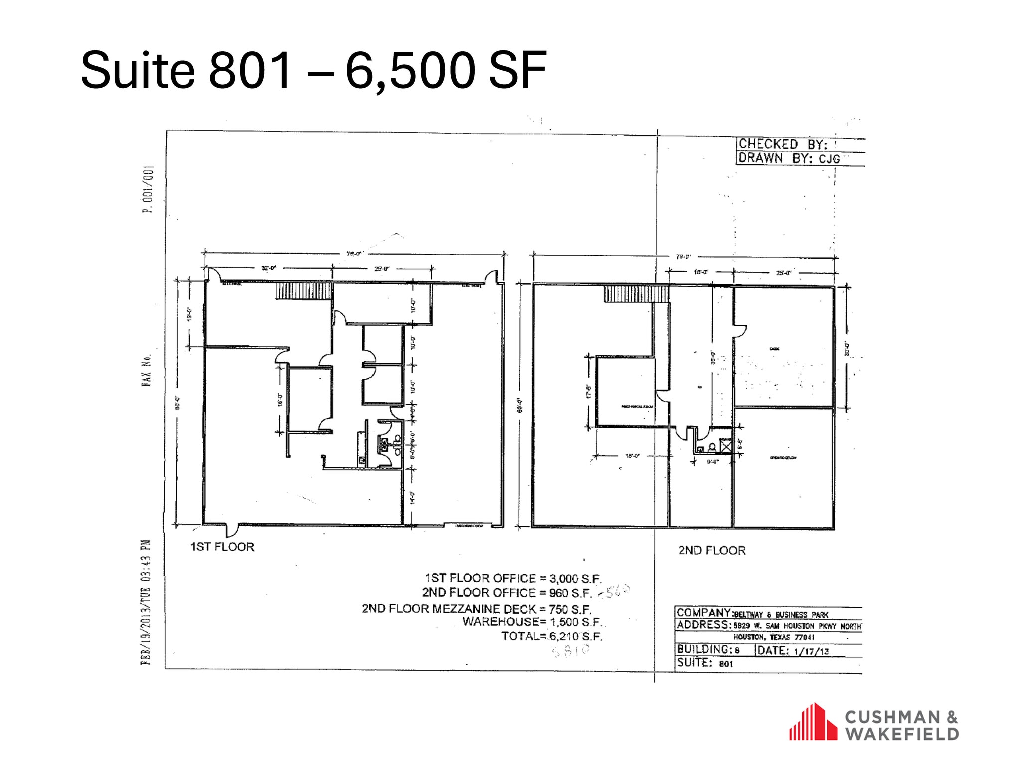 5829 W Sam Houston Pky N, Houston, TX for lease Floor Plan- Image 1 of 1