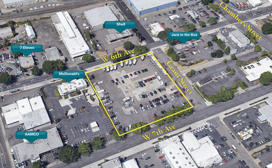 W 6th Ave & W 7th Ave at Grant Street, Eugene, OR for lease - Aerial - Image 1 of 1