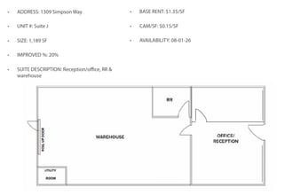 1305 Simpson Way, Escondido, CA for lease Floor Plan- Image 2 of 2