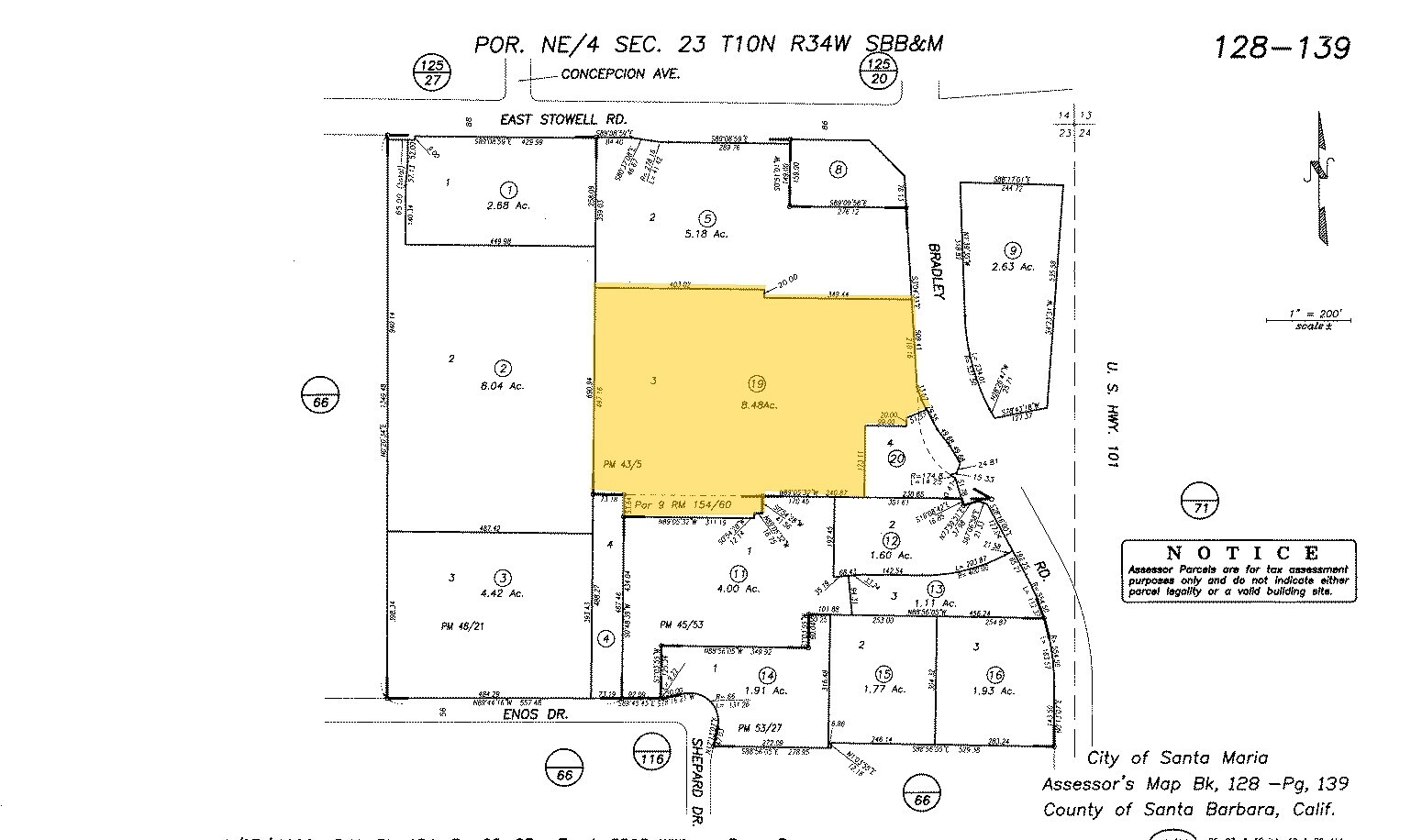 1335 S Bradley Rd, Santa Maria, CA for sale Plat Map- Image 1 of 1