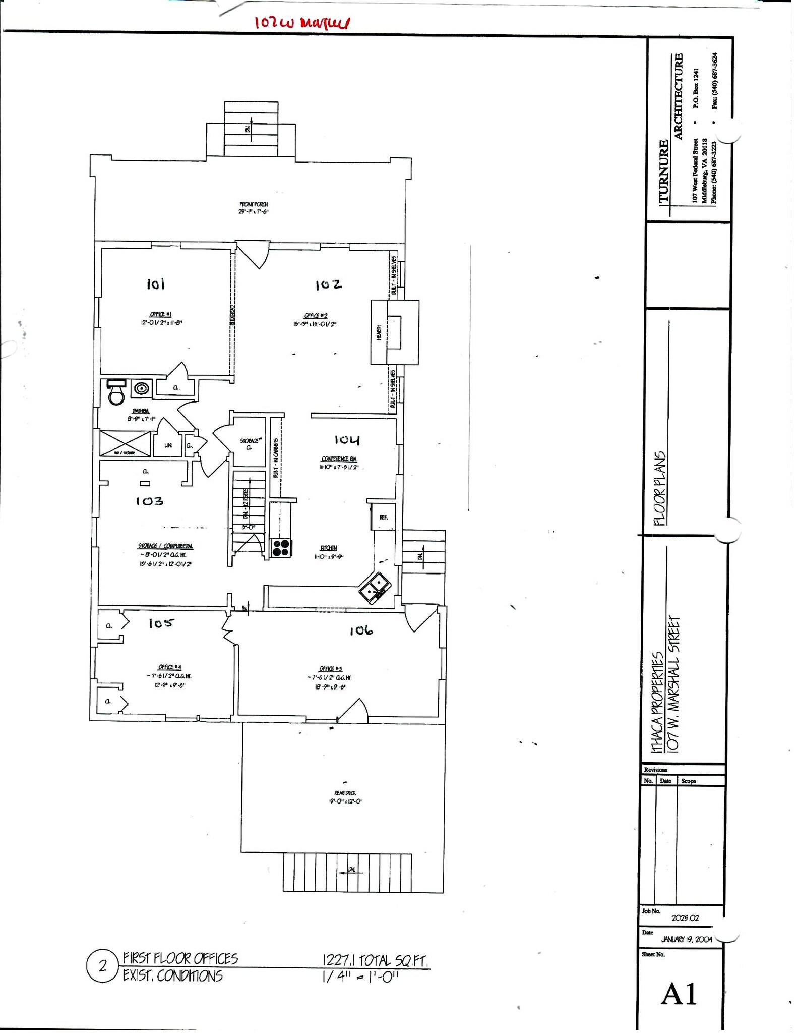107 W Marshall St, Middleburg, VA for lease Floor Plan- Image 1 of 2