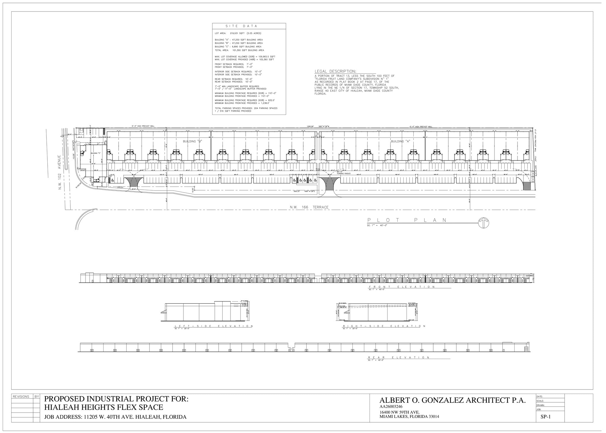 11205 W 40th Ave, Hialeah, FL for lease Site Plan- Image 1 of 2