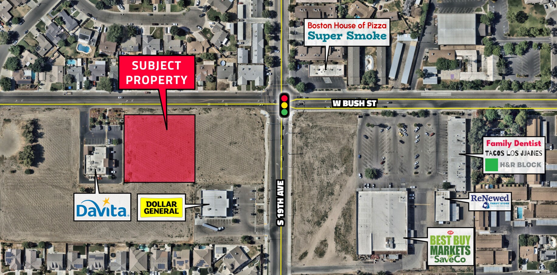 SEC Bush Street & 19th ave, Lemoore, CA for sale Primary Photo- Image 1 of 2