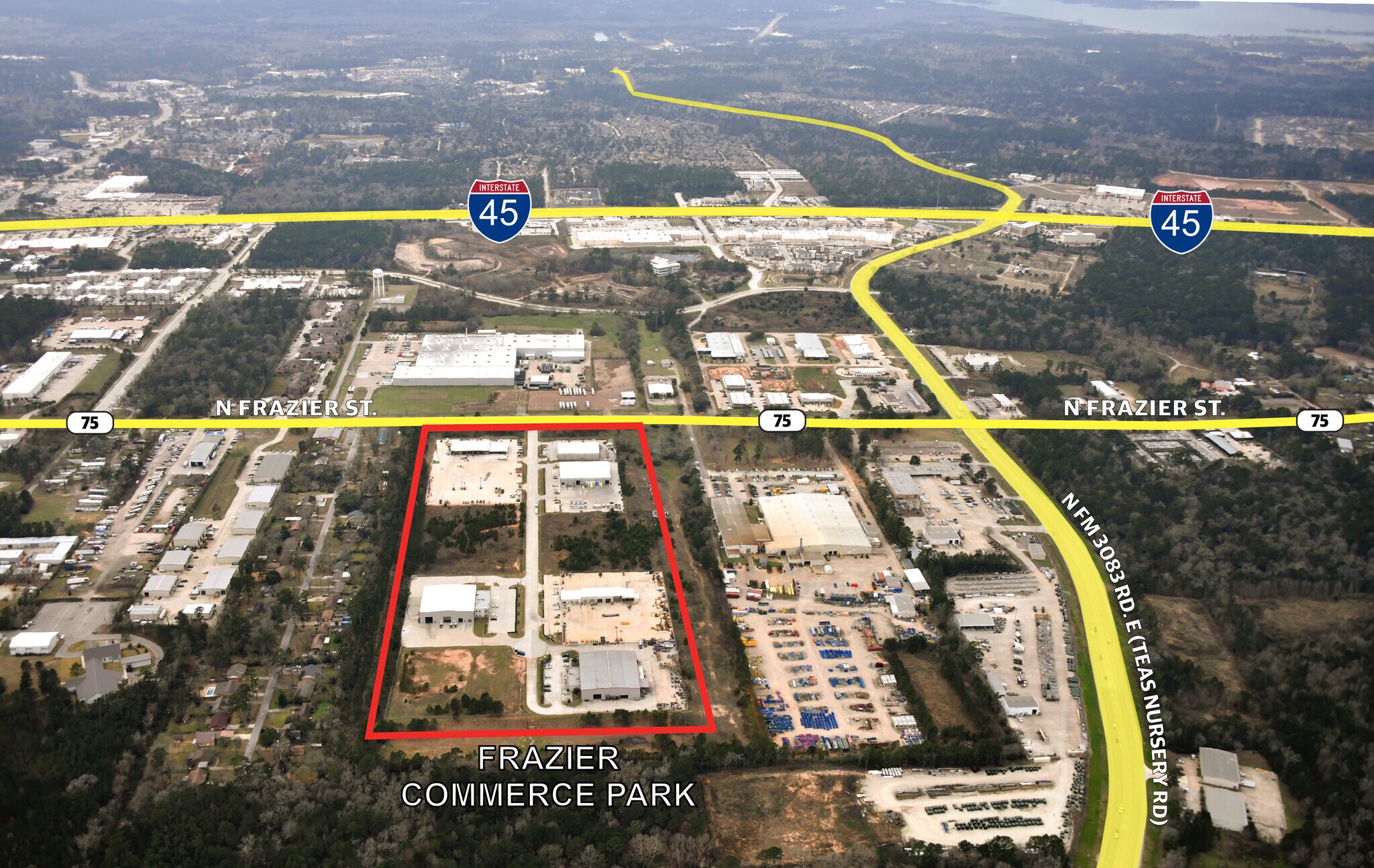 N Frazier St & Frazier Commerce Dr, Conroe, TX for lease Aerial- Image 1 of 2