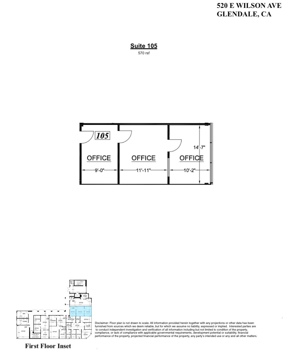 520 E Wilson Ave, Glendale, CA for lease Floor Plan- Image 1 of 1