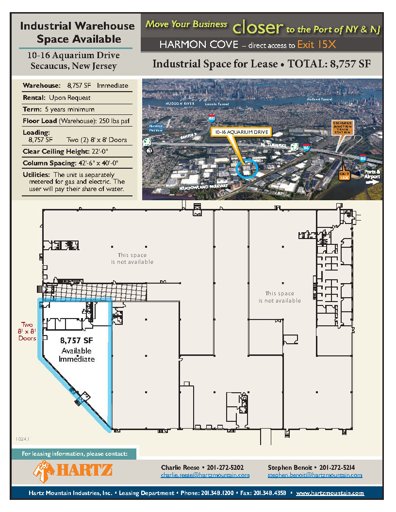 10-16 Aquarium Dr, Secaucus, NJ for lease Floor Plan- Image 1 of 1