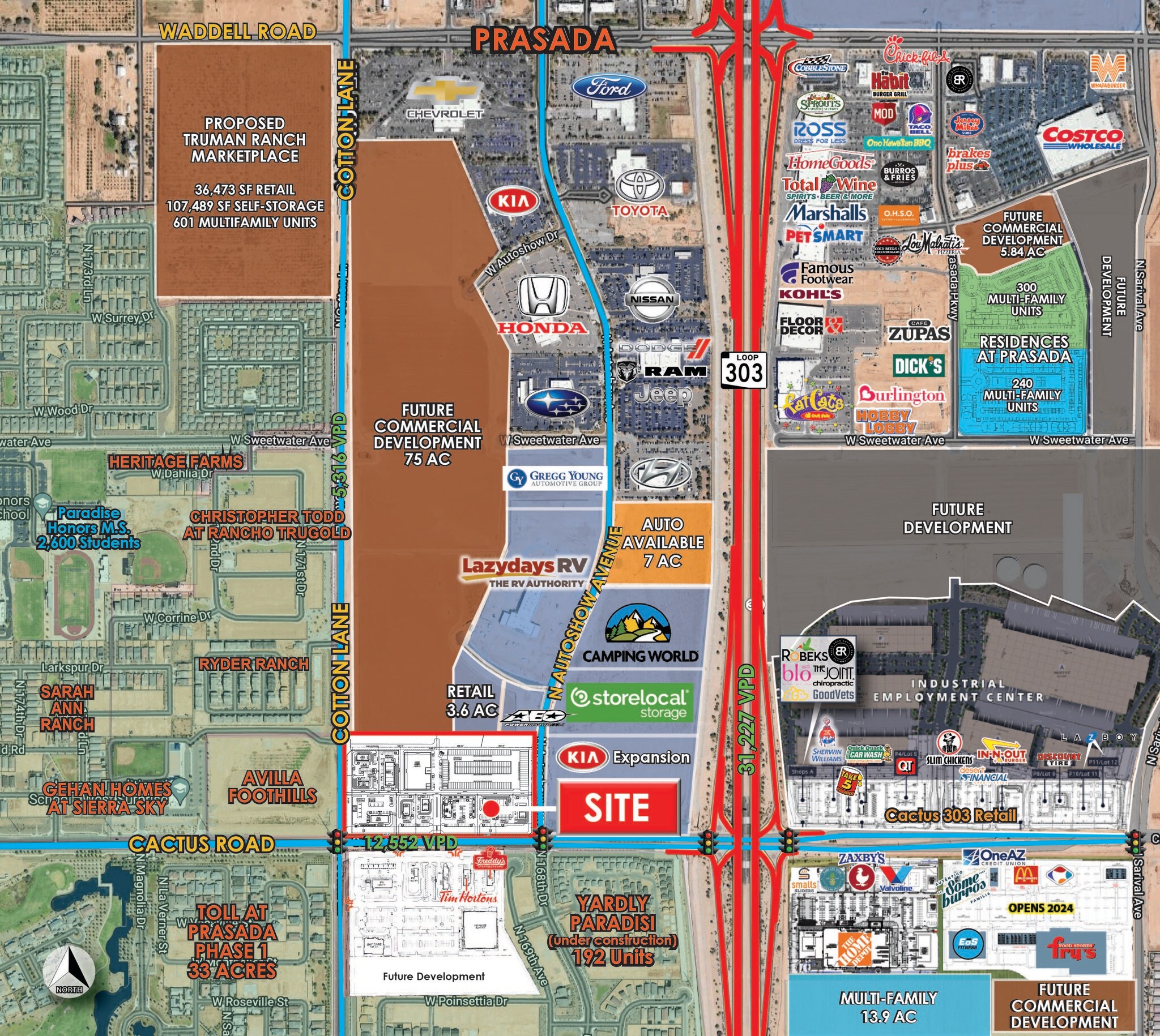 Cotton Ln & Cactus Rd, Surprise, AZ for sale Aerial- Image 1 of 3