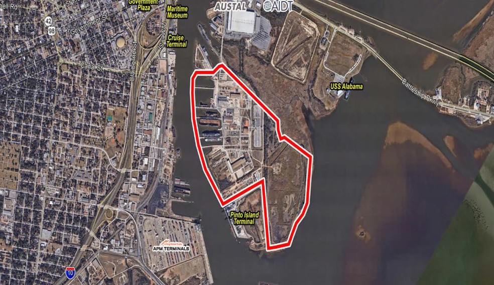 Pinto Island Shipyard, Mobile, AL for sale - Aerial - Image 1 of 1