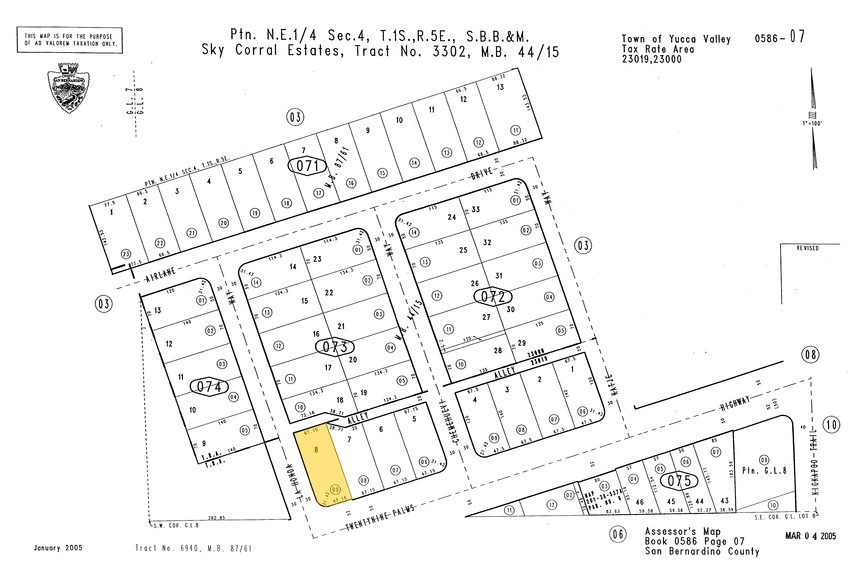 55198 29 Palms Hwy, Yucca Valley, CA for sale - Plat Map - Image 3 of 11