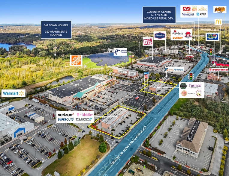 670-720 Centre of New England Blvd, Coventry, RI for sale - Aerial - Image 2 of 6