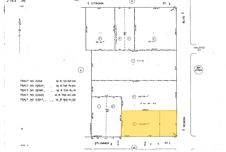 9535 Reseda Blvd, Northridge, CA for sale - Plat Map - Image 1 of 1