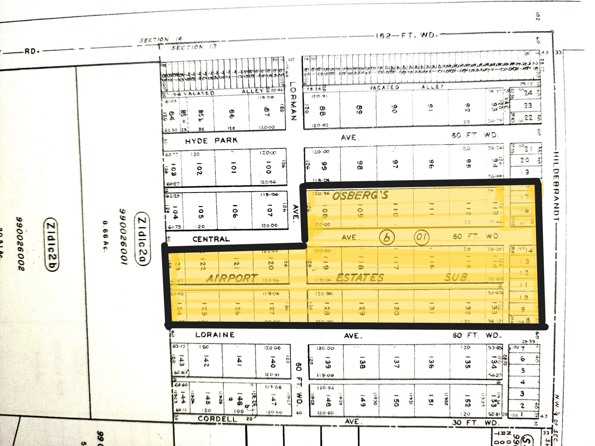 Vacant Hildebrandt, Romulus, MI for sale Plat Map- Image 1 of 7