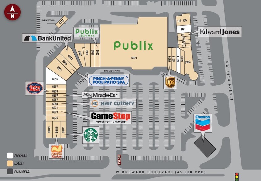 6901-6989 W Broward Blvd, Plantation, FL for lease - Site Plan - Image 2 of 14