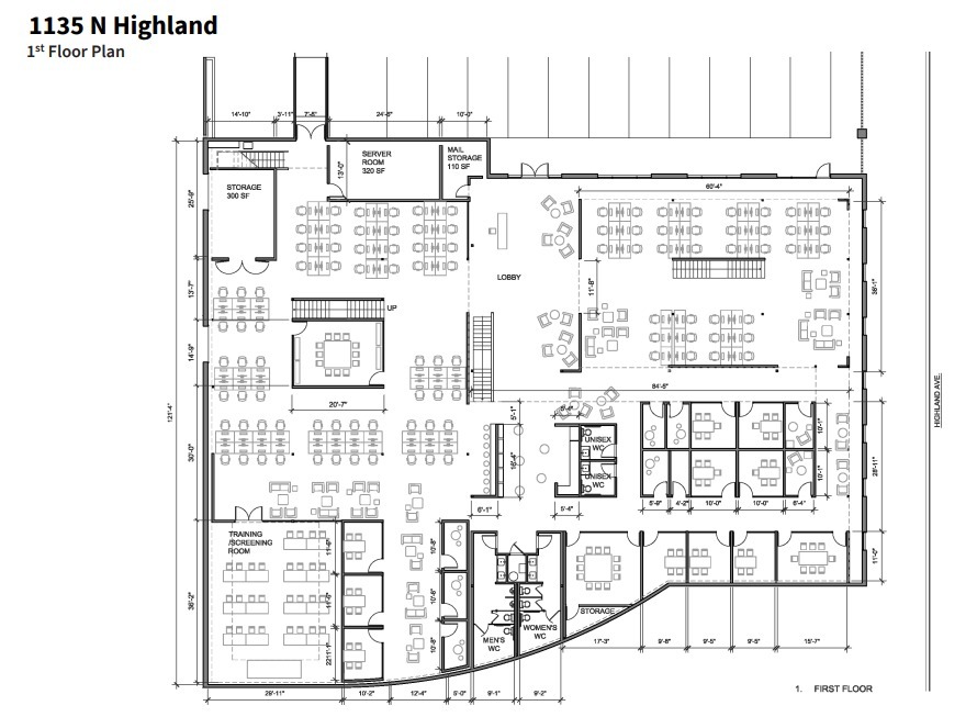 1135 N Highland Ave, Los Angeles, CA for sale Floor Plan- Image 1 of 2