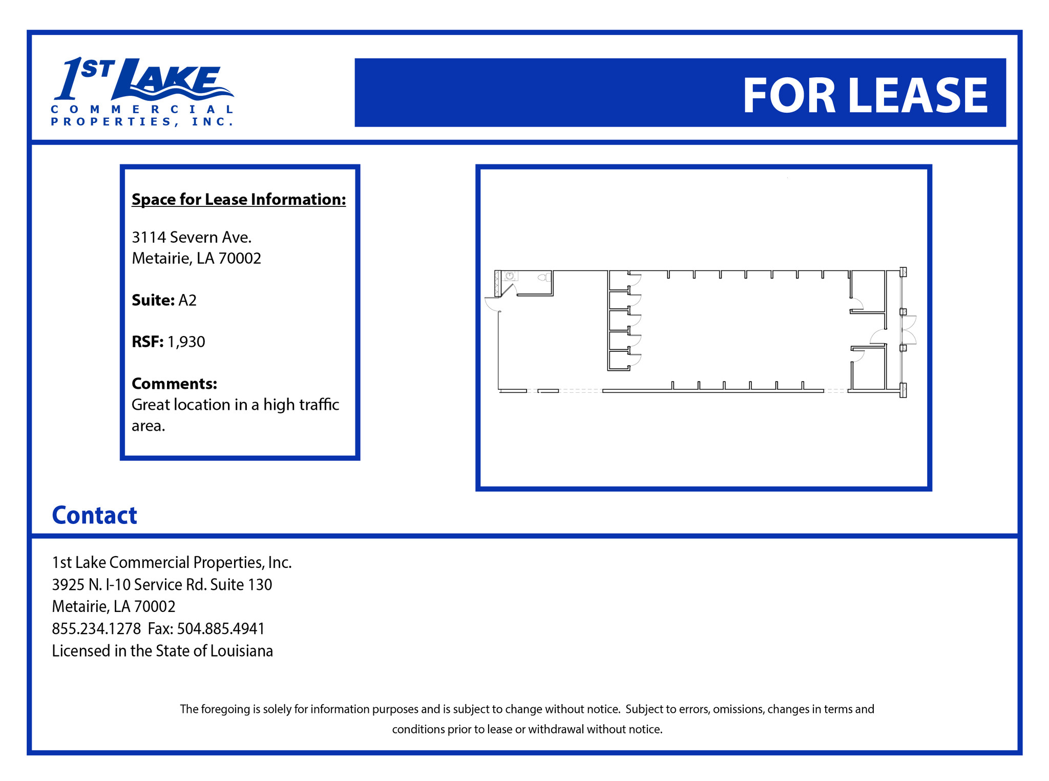 3114 Severn Ave, Metairie, LA for lease Floor Plan- Image 1 of 1