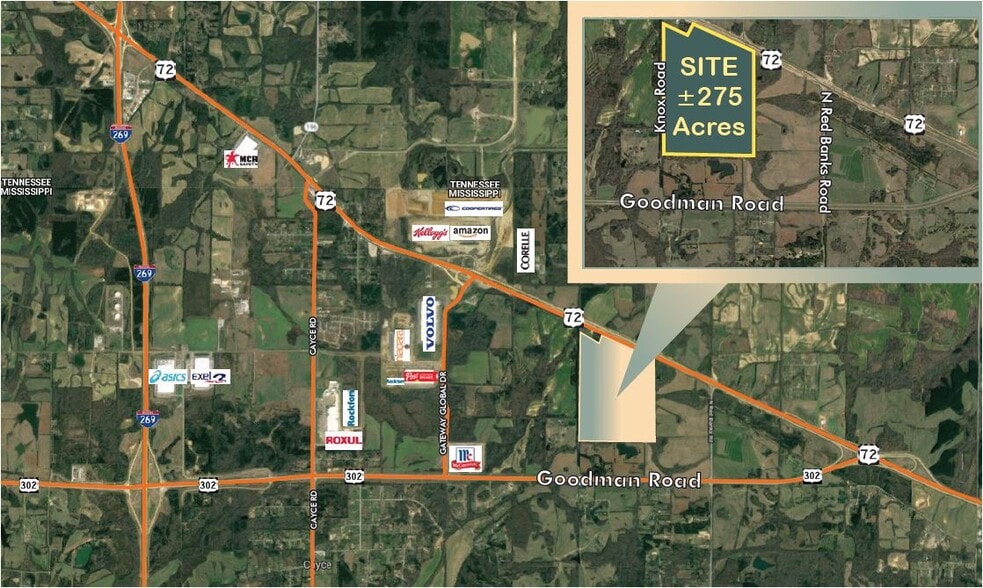 US 72 Hwy, Byhalia, MS for sale - Aerial - Image 1 of 1