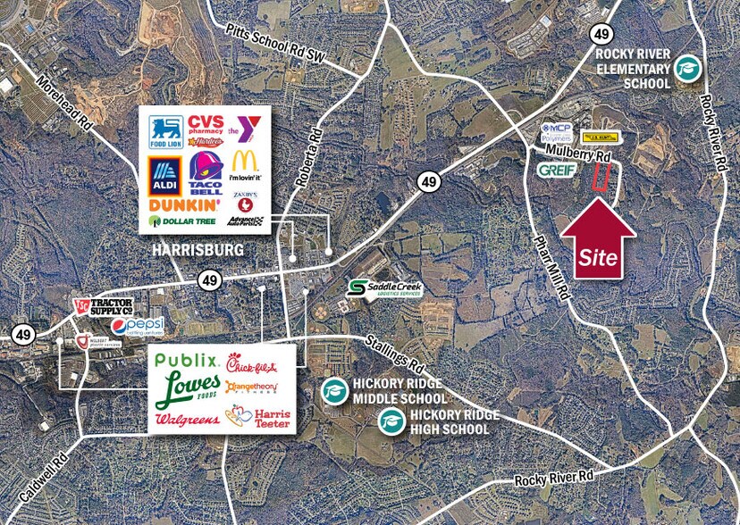 Mulberry Rd, Concord, NC for sale - Aerial - Image 1 of 2