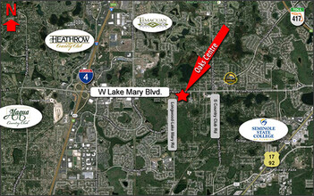 3037 W Lake Mary Blvd, Lake Mary, FL - aerial  map view